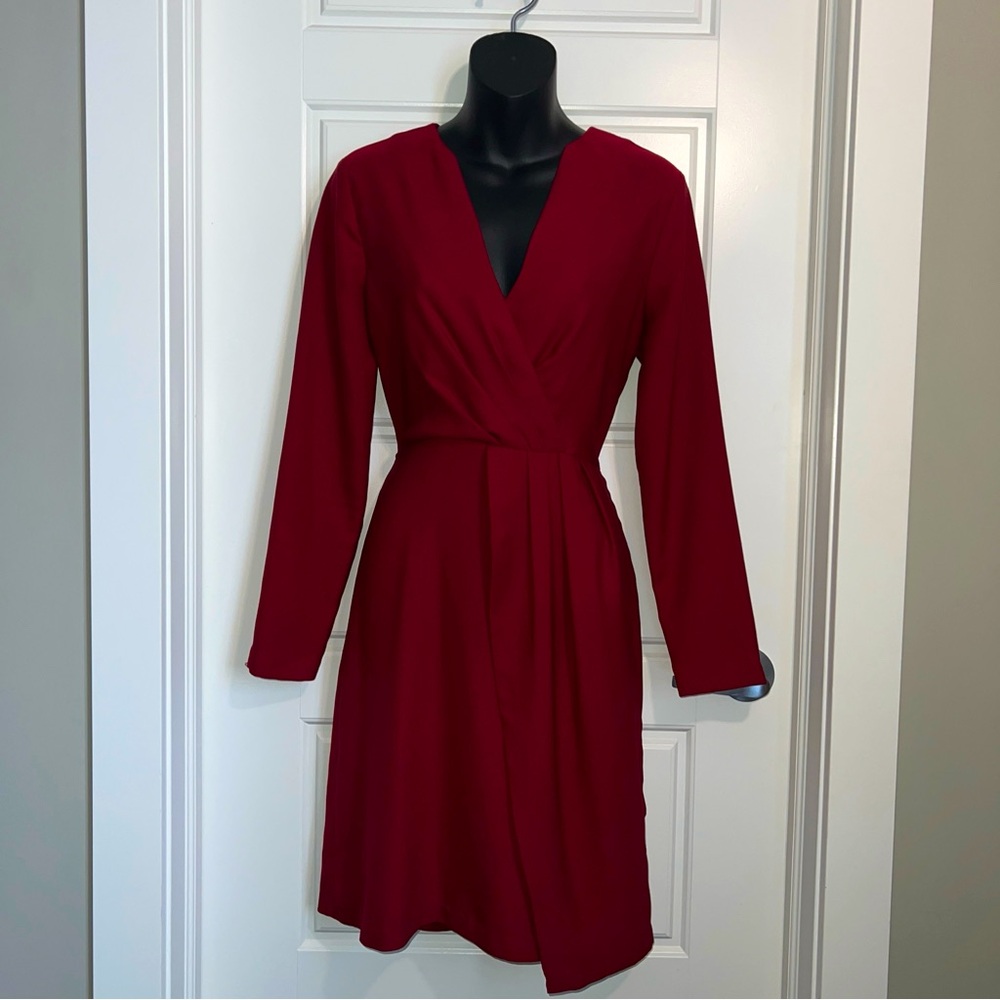 H HALSTON Gorgeous Long-sleeve Red Dress XS